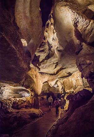 Camino asegurado y accesible en la cueva Lezea