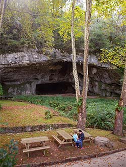 Entrance porch to the caves of Sare