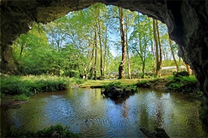 View from the porch of the caves