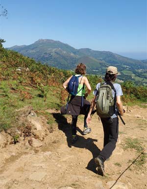 Hiking on Lezeko Gaina - La Rhune in the background