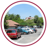 Parking adjacent to the entrance to the Sare caves