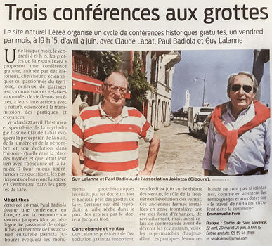 Sud Ouest, Conférences Lezearen Oroimena